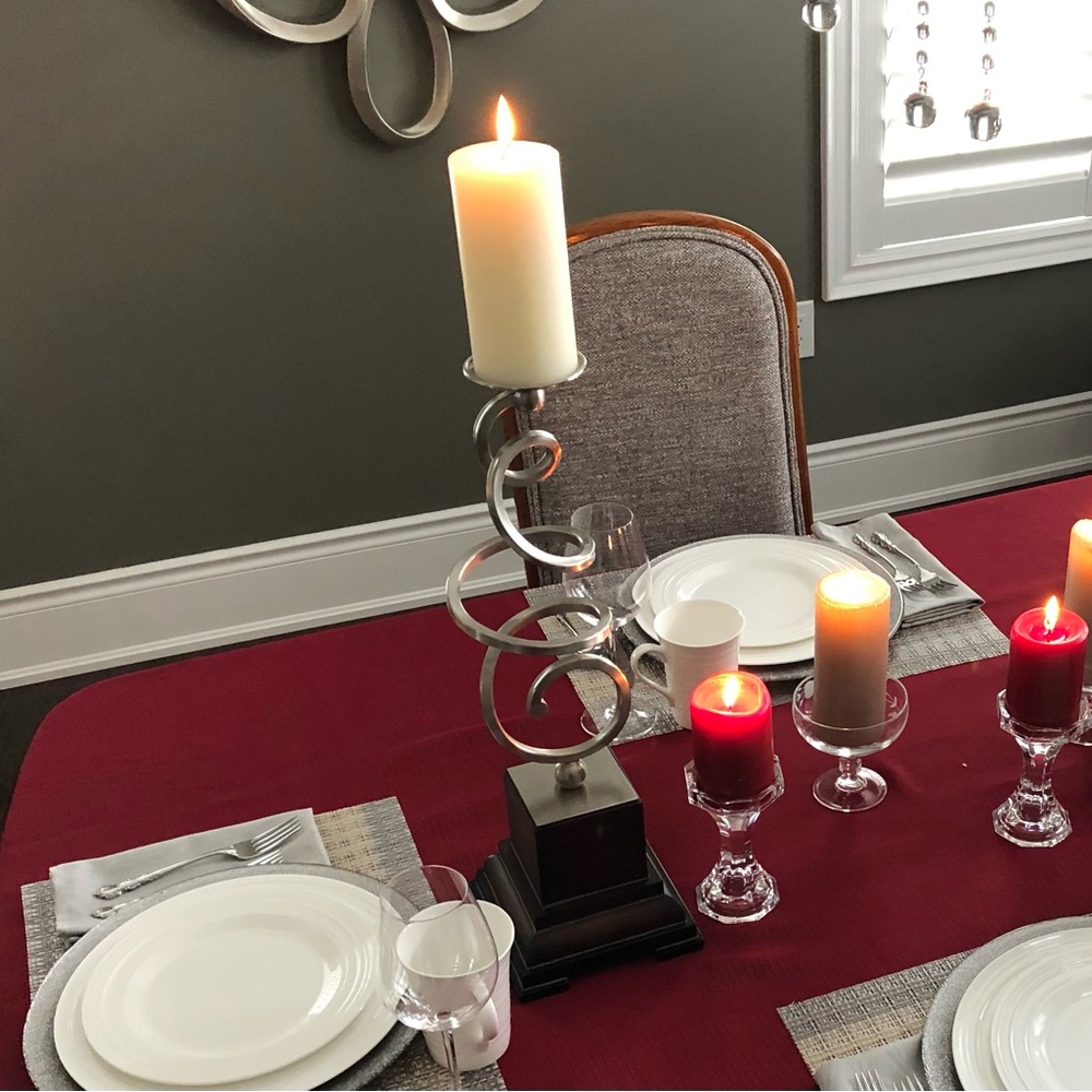 Elegant Silver Candle Holder